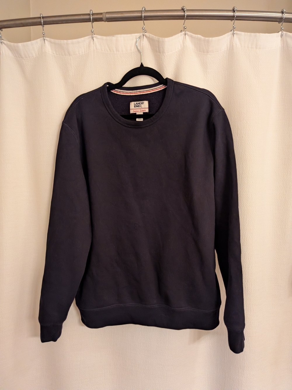 Lands' End Men's Serious Sweats Black Crewneck Sweatshirt